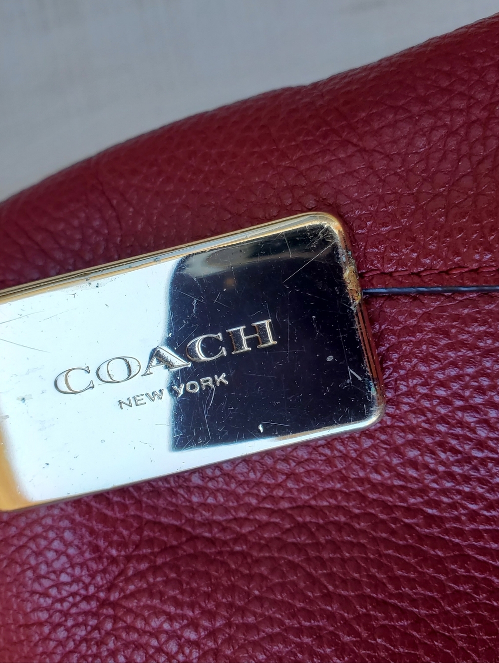 Coach Edie Hobo Satchel In Burgundy - Picture 5 of 11